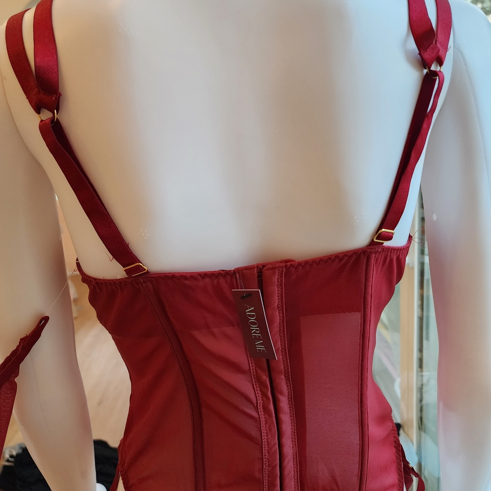 NWT Adore Me Red Lace Bra with Strappy Design - Picture 6 of 10